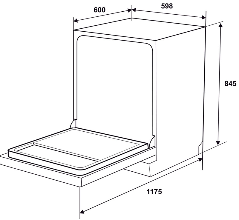 Kích thước máy rửa bát Hafele HDW-F6031G