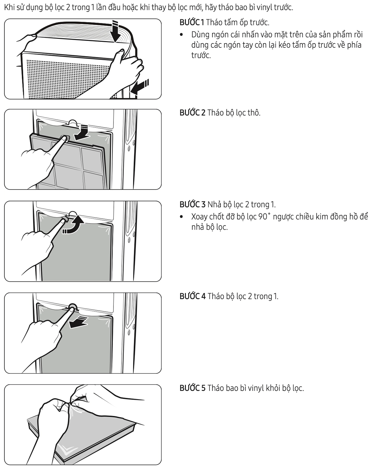 Hướng dẫn sử dụng Máy lọc không khí Samsung AP70F06103RGSV