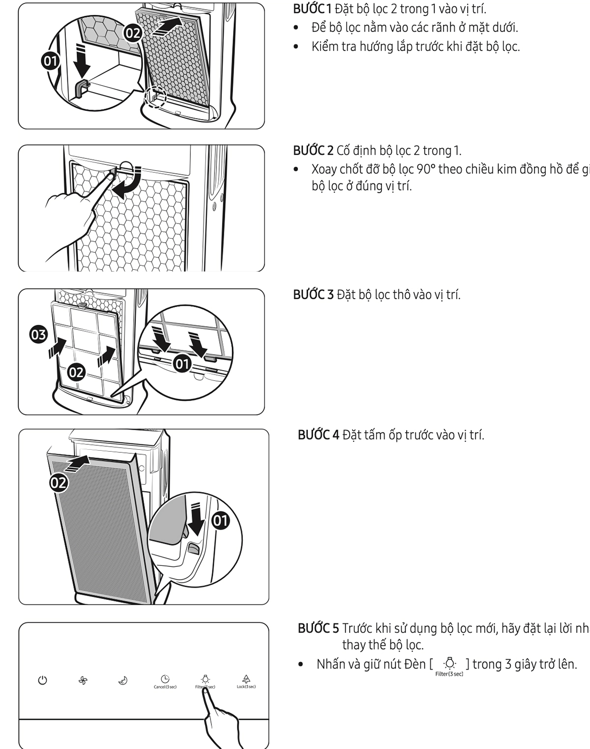 Hướng dẫn sử dụng Máy lọc không khí Samsung AP70F06103RGSV