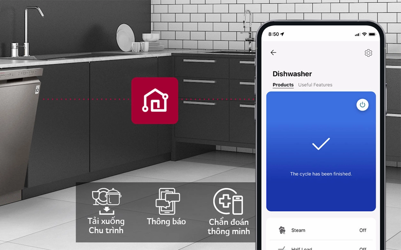Máy rửa bát 14 bộ độc lập LG LDT14BLA4