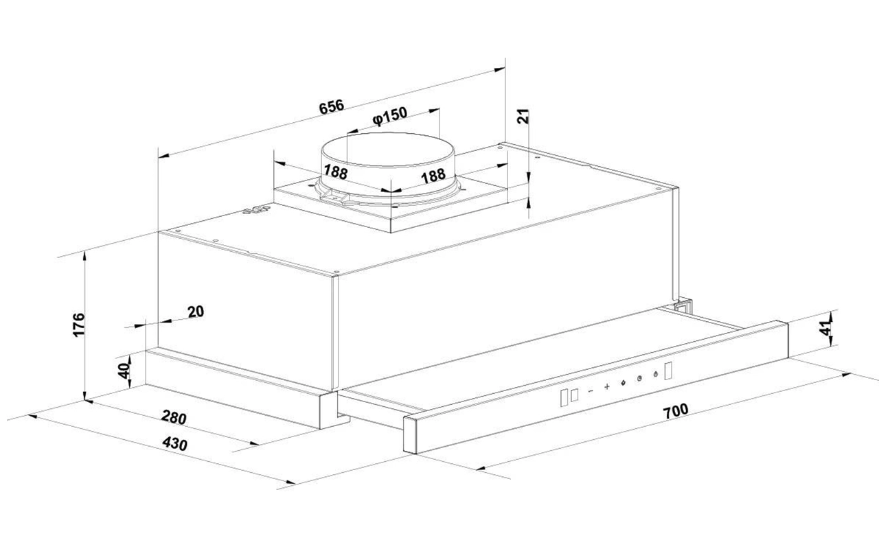 Máy hút mùi âm tủ Hafele HC-H7032TB 12